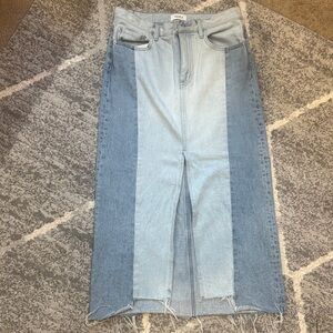 Pistola Two-Tone Blue Denim Skirt